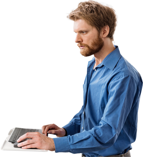 Photo of person using a computer
